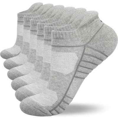 Lapulas Ankle Socks Thick Cushioned Trainer Mens Sports Cotton Running Women Low Cut Breathable Athletic Sock (6 Pairs)