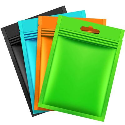 200 Pieces Mylar Zip Lock Bags Aluminum Foil Bags, Flat Metallic Mylar Foil Flat ZipLock Food Storage Bags Pouch (Multicolor, 7 x 10 cm)