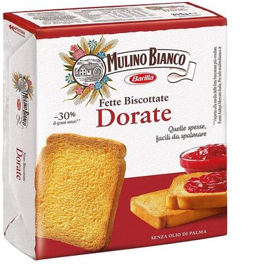 Mulino Bianco Fette Biscottate Le Dorate Rusk Breakfast Biscuits Baked Bread 315g