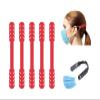 TBOC Mask Extension Strap - [Pack 5 Units] Adjustable Extender [Red] Anti-Tightening Holder Band for Ear Protection Decompression Ear-Loop Anti-Slip Extension Hook Silicone Earsaver with Grips view 1