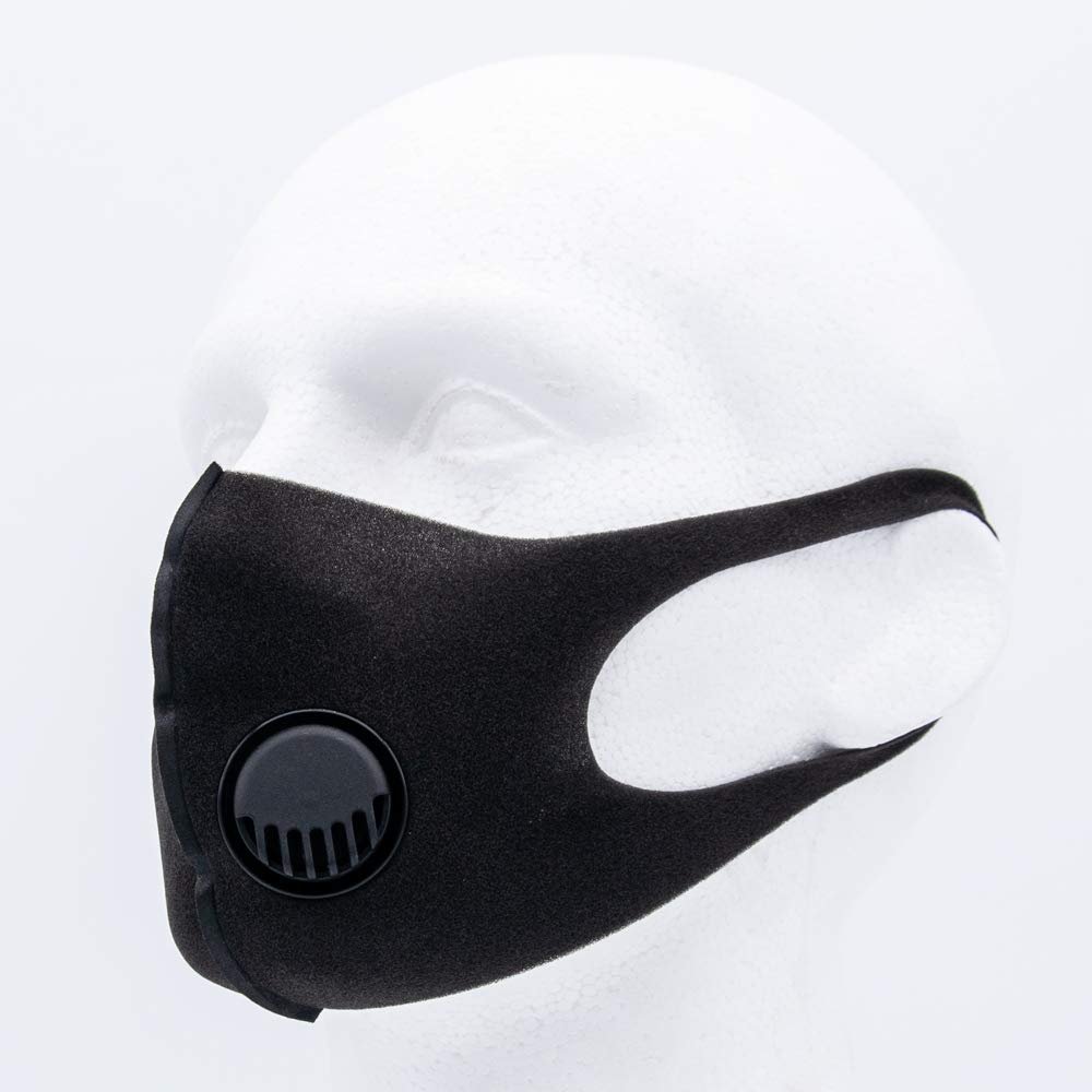 2 Pack Unisex Reusable Face Mask Protection Washable Facial Skin Mouth Nose Shield Breathable Bike Motorcycle Sport (Black Mask)