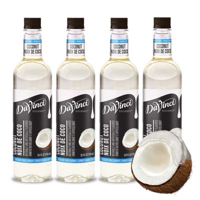 DaVinci Gourmet 4 x Sugar Free Coconut Syrup 720ml