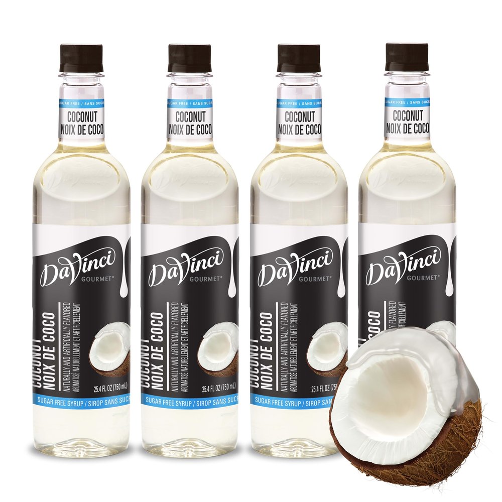 DaVinci Gourmet 4 x Sugar Free Coconut Syrup 720ml