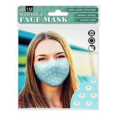History & Heraldry Washable Reusable Face Mask - Daisy Blue (M)