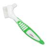 Denture Brush ~ Rubber Grips, Easy Hold Handle, Double Bristle Head (Green, One Size) view 1