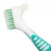 Denture Brush ~ Rubber Grips, Easy Hold Handle, Double Bristle Head (Green, One Size) view 2