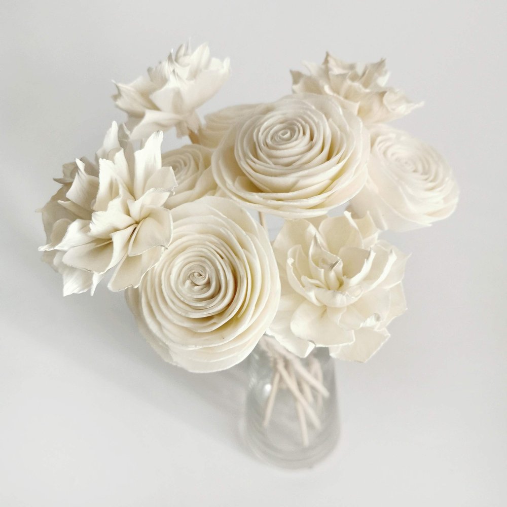 10 Begonia Rose -Waterlily Dahlia 2" Sola Flower Reed Diffuser Replacement for Home Fragrance Aroma Oil by Plawanature.