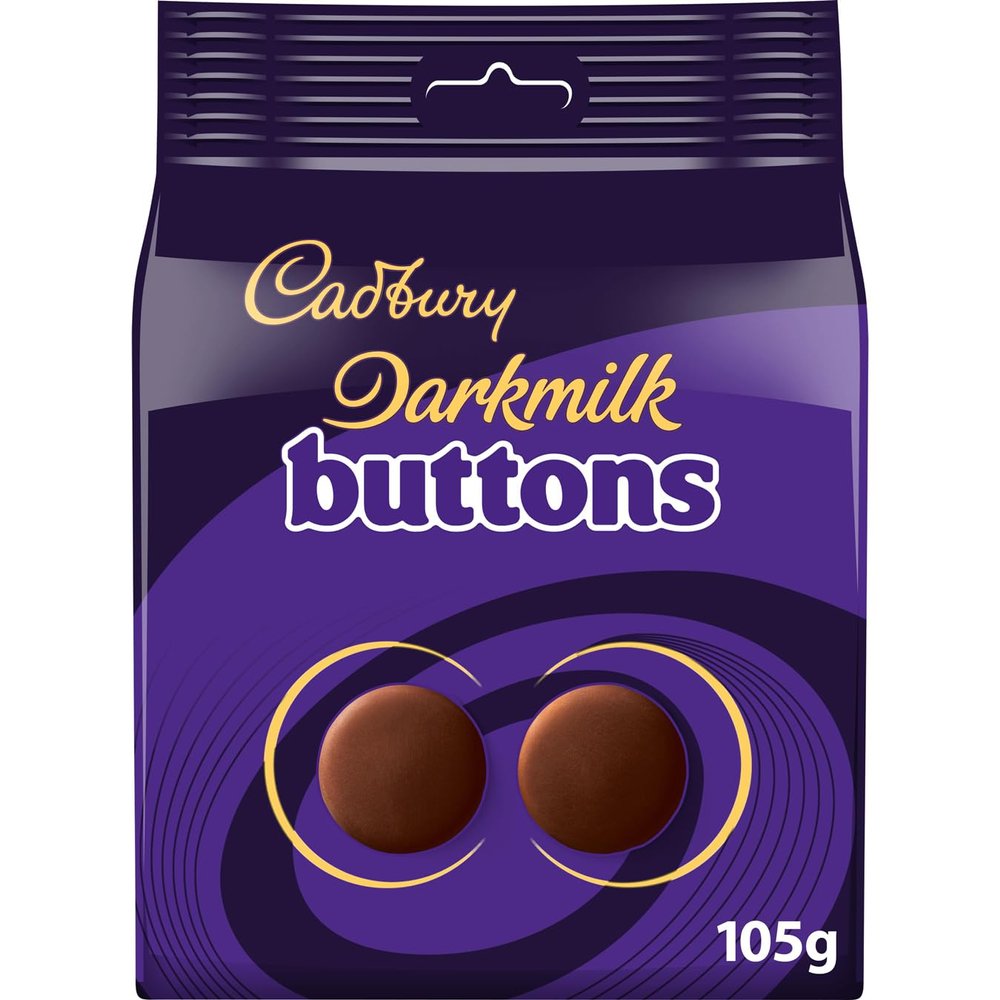 Cadbury Darkmilk Buttons Chocolate Bag, Dark Chocolate, 90g