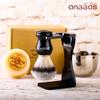 Anbbas Faux Badger Shaving Brush Set with 3.5OZ Milk Shaving Soap and Bowl Stainless Steel,Black Acrylic Shaving Stand Holer for DE Razor Men Close Shave Kit view 2