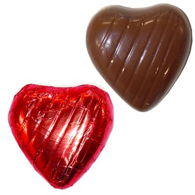 100 Hearts, Milk Chocolate Hearts Red Foil Wrapped, Luxury UK Made Chocolate-The Chocolate Factory