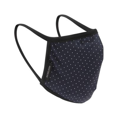 Michelsons of London Navy & White Pin Dot Face Covering