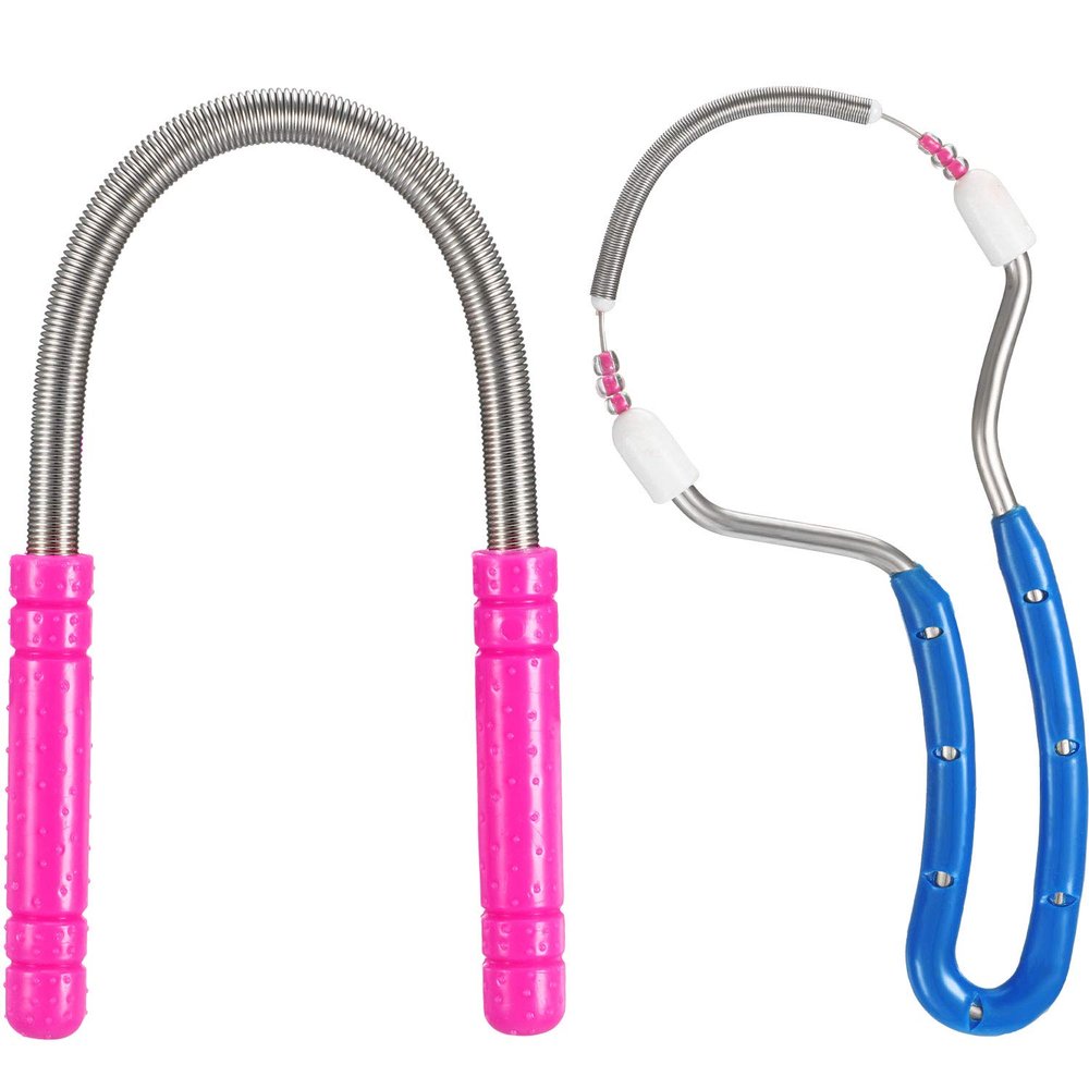 2 Pieces Spring Facial Hair Remover Manual Epilator Spring Face Hair Roller Threading Epilator Tools for Face Hair Removing Supply