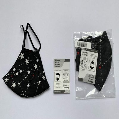 PROTECTAFILE Washable cotton Face cover (Black Star)