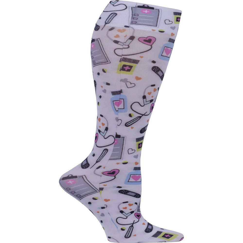 Cherokee Fashionsupport Women Knee High 8-15 mmHg Compression Sock, We Love Caregivers, Plus
