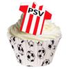 Pack of 24 PRE-Cut Edible Wafer Paper Decorations PSV Eindhoven Football Toppers by CDA Products Ltd 201-154-24 view 1
