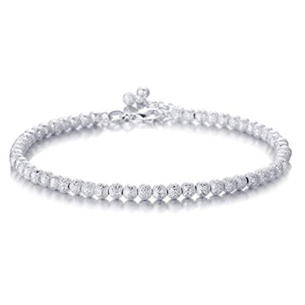 Bracelet Jewelry Women S Silver-Plated Bracelet Full Frosted Round Bead Bracelet