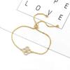 Bracelet Jewelry 3A Copper Inlaid Zircon Flower Petal Bracelet Adjustable Pull Bracelet view 2