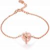 Bracelet Jewelry 925 Silver Plated Bracelet Natural Pink Crystal Rose Heart Bracelet view 1