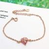 Bracelet Jewelry 925 Silver Plated Bracelet Natural Pink Crystal Rose Heart Bracelet view 2