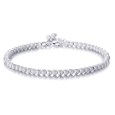 Bracelet Jewelry Women S Silver-Plated Bracelet Full Frosted Round Bead Bracelet