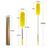 Microfiber Duster with Extension Pole(Stainless Steel), Extra Long 100 inches, with Bendable Head, Extendable Duster for Cleaning Ceiling Fan, High Ceiling, Keyboard, Furniture & Cobweb Yellow view 3