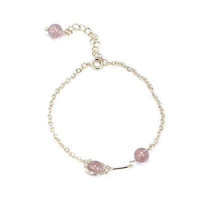 Bracelet Jewelry Women S Bracelet Natural Crystal Strawberry Crystal Gray Moonlight Bracelet Elastic Rope Hollow Five-Pointed Star Simple Bracelet