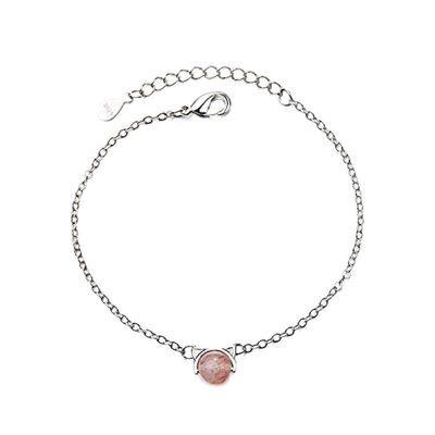 Bracelet Jewelry Ladies Bracelet Cute Creative Peach Blossom Strawberry Crystal Cat Bracelet Student Girlfriend Hand Jewelry Gift