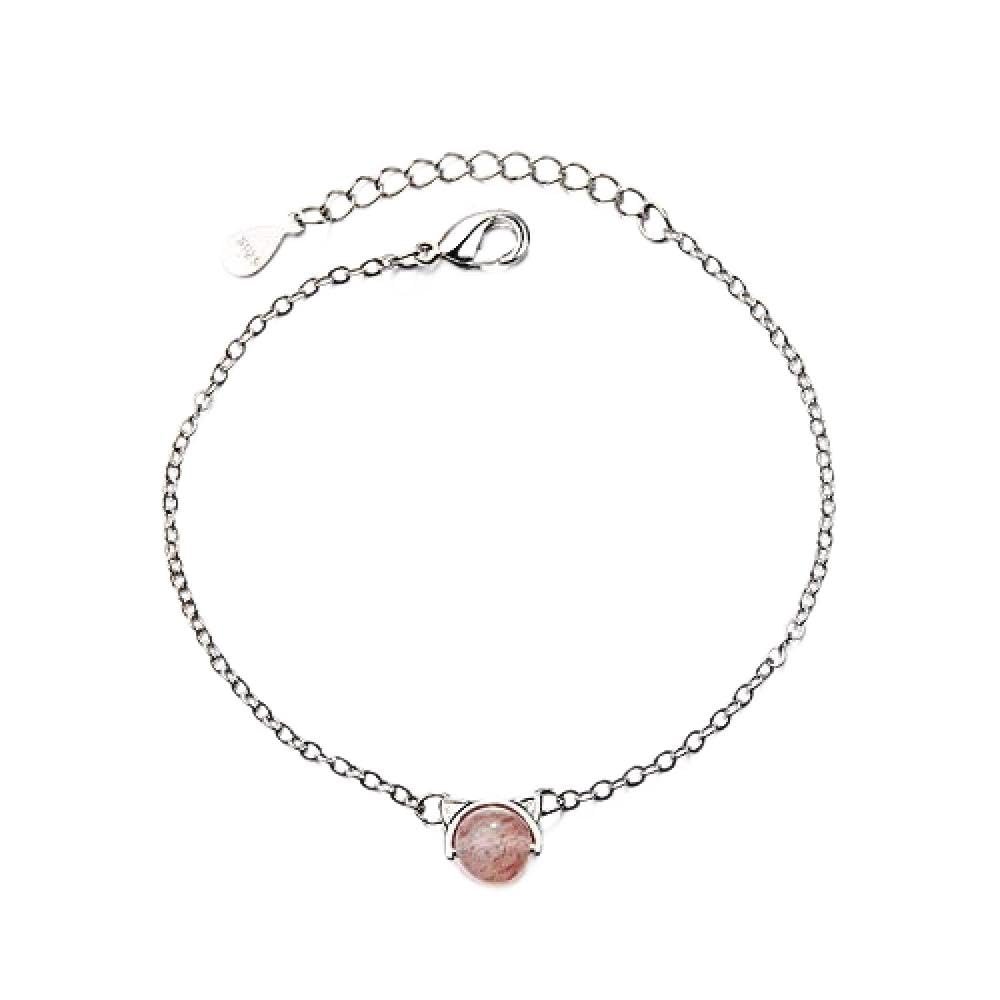 Bracelet Jewelry Ladies Bracelet Cute Creative Peach Blossom Strawberry Crystal Cat Bracelet Student Girlfriend Hand Jewelry Gift