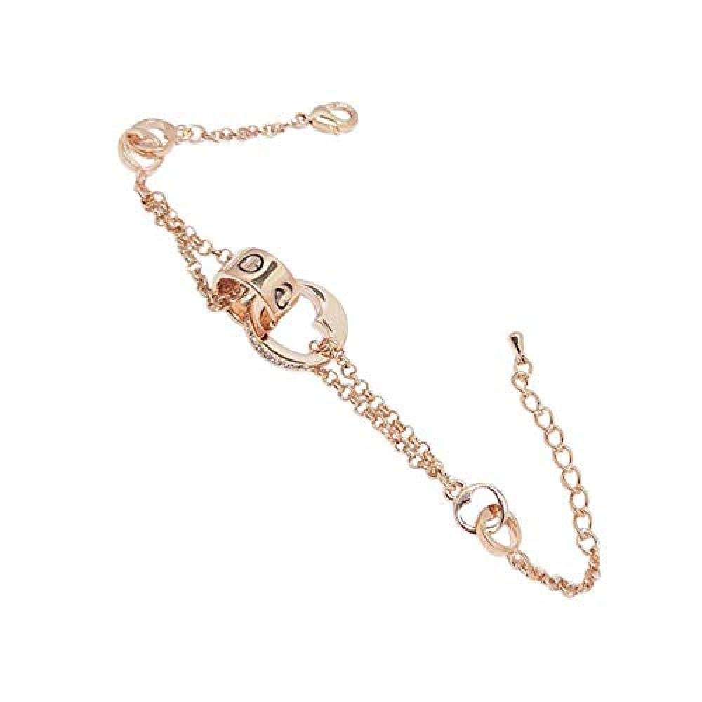Bracelet Jewelry Women S Bracelet Double Ring Love Double-Layer Bracelet True Gold-Plated Color-Preserving Hypoallergenic Jewelry