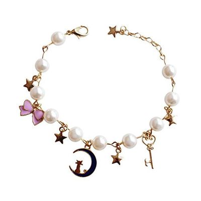 Bracelet Jewelry Ladies Bracelet Starry Sky Moon Cat Star Pearl Bow Bracelet