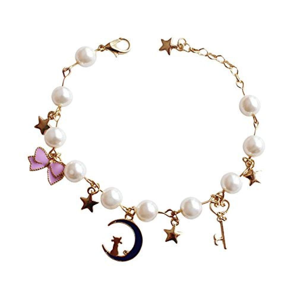 Bracelet Jewelry Ladies Bracelet Starry Sky Moon Cat Star Pearl Bow Bracelet