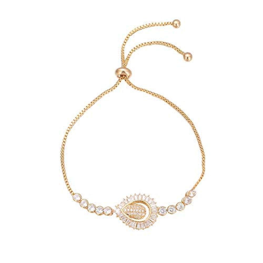 Bracelet Jewelry Women S Bracelet Stylish Simple And Versatile Diamond-Set Bracelet Water Drop Gold-Plated Bracelet