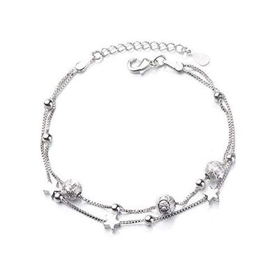Bracelet Jewelry Ladies Bracelet Simple And Fresh Pentagram Star Double Layer Transfer Bead Bracelet Lucky And Cute Art Student Jewelry
