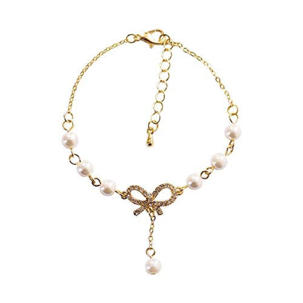 Bracelet Jewelry Ladies Bracelet Able And Beautiful Pearl Personal Jewelry Bracelet With Diamond Bow And Diamond