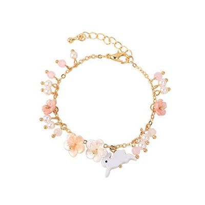 Bracelet Jewelry Ladies Bracelet Able Sweet And Fresh Bracelet Flower Pearl White Rabbit Bracelet