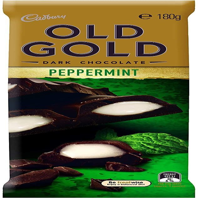 Cadbury Old Gold Peppermint 180g, The Original Taste of Old Gold Dark Chocolate with a Smooth Peppermint Flavoured Centre
