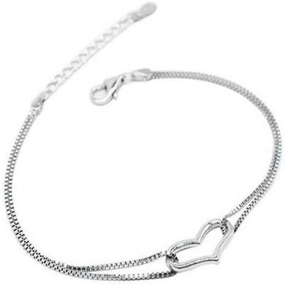 Bracelet Jewelry Silver Bracelet Love Heart-Shaped 925 Silver Women S Bracelet Ankle Party Bracelet Jewelry Gift