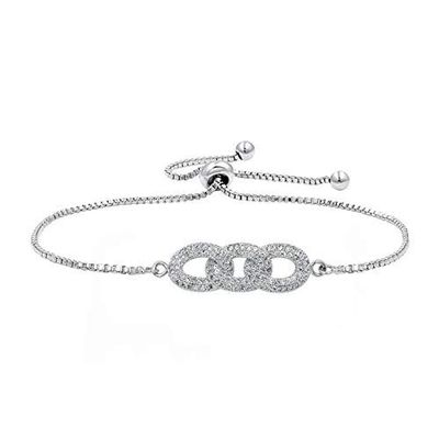 Bracelet Jewelry 3A Copper Inlaid Zircon Bracelet Simple Hollow Adjustable Bracelet
