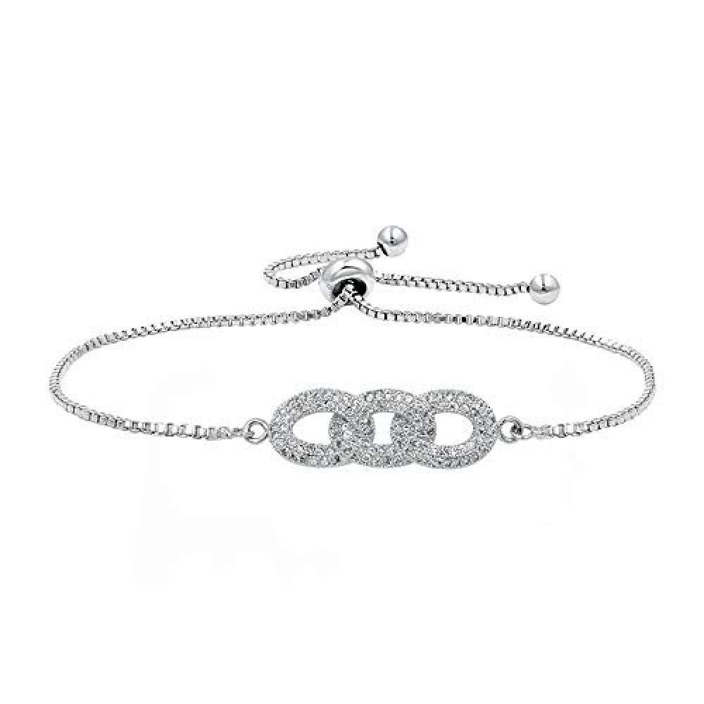 Bracelet Jewelry 3A Copper Inlaid Zircon Bracelet Simple Hollow Adjustable Bracelet