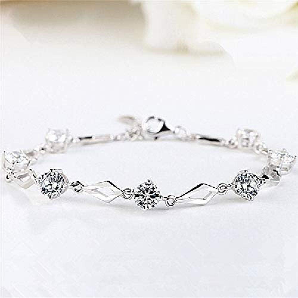 Bracelet Jewelry Women S Silver-Plated Crystal Zircon Bracelet Diamond Flower Diamond Bracelet
