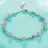 Bracelet Jewelry Women S Silver-Plated Crystal Zircon Bracelet Diamond Flower Diamond Bracelet view 3