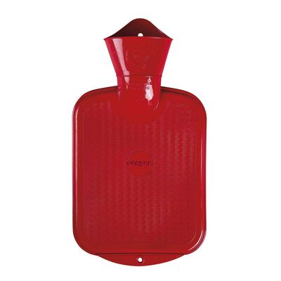 0.8 litre natural rubber hot water bottle, colour: red