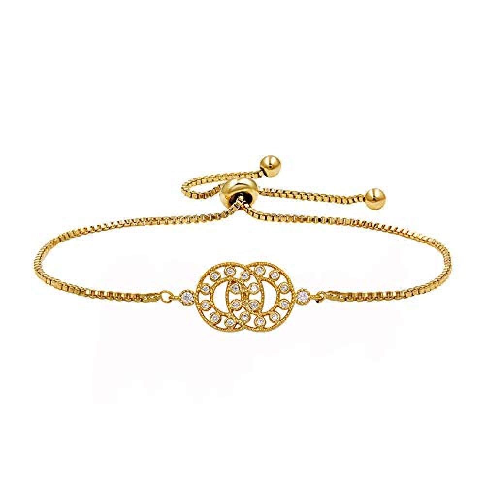 Bracelet Jewelry Women S Bracelet Round Hollow Micro-Set Zircon Pull Bracelet