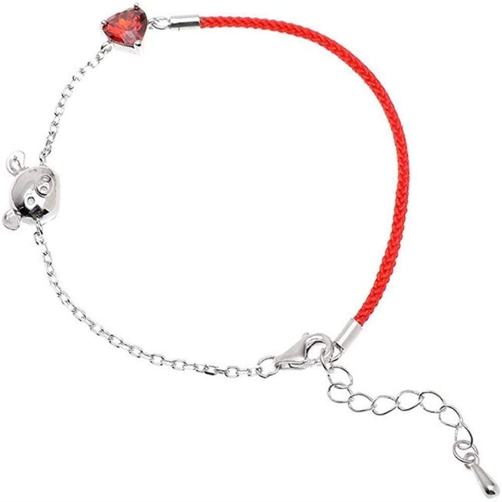 Bracelet Jewelry Silver Bracelet 925 Sterling Silver Women S Bracelet Ladies Red Rope Heart-Shaped Zircon Simpleexquisite Jewelry Bracelets And Bracelets