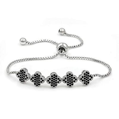 Bracelet Jewelry Women S Four-Leaf Clover Bracelet Adjustable Zircon Copper Bracelet