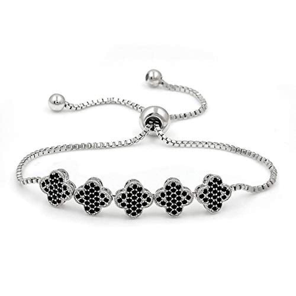 Bracelet Jewelry Women S Four-Leaf Clover Bracelet Adjustable Zircon Copper Bracelet