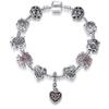Bracelet Jewelry Silver Bracelet European Crystalbead Bracelet Bracelet Lady Silver Heart Charm Bracelet Diy Jewelry Bracelet view 1
