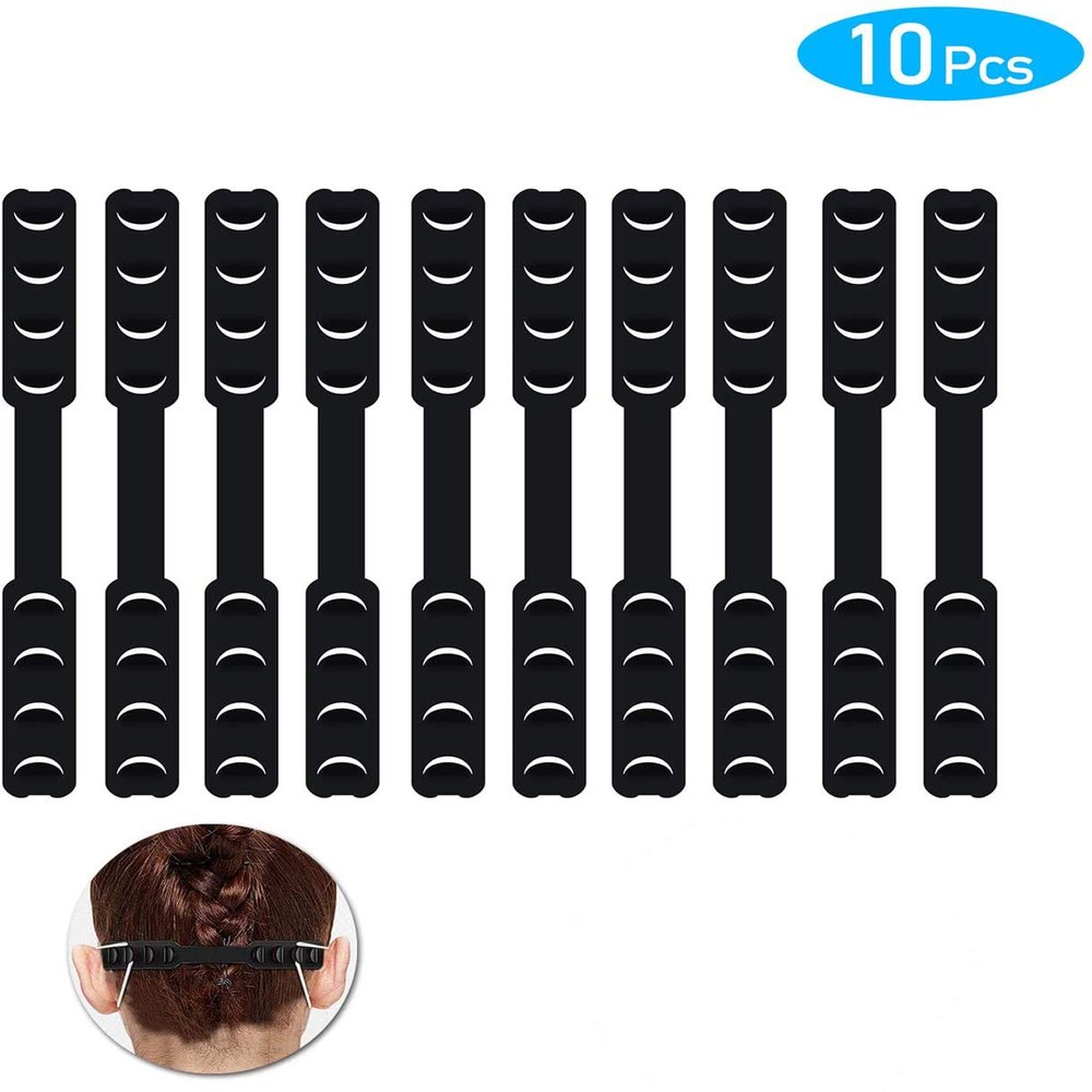 10 Piece mask Extender Ear Hook Protector Adjustable Non-Slip Ear Pain Relief,Anti-Fastening Ear Cup Bracket Hook Eye mask Buckle Extension Hook Ear Pain Relief