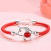 Bracelet Jewelry Ladies 925 Silver Plated Bracelet Red Rope Auspicious Red Agate Bracelet view 2