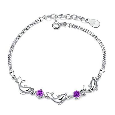 Bracelet Jewelry Ladies Bracelet Baby Dolphin Amethyst Bracelet
